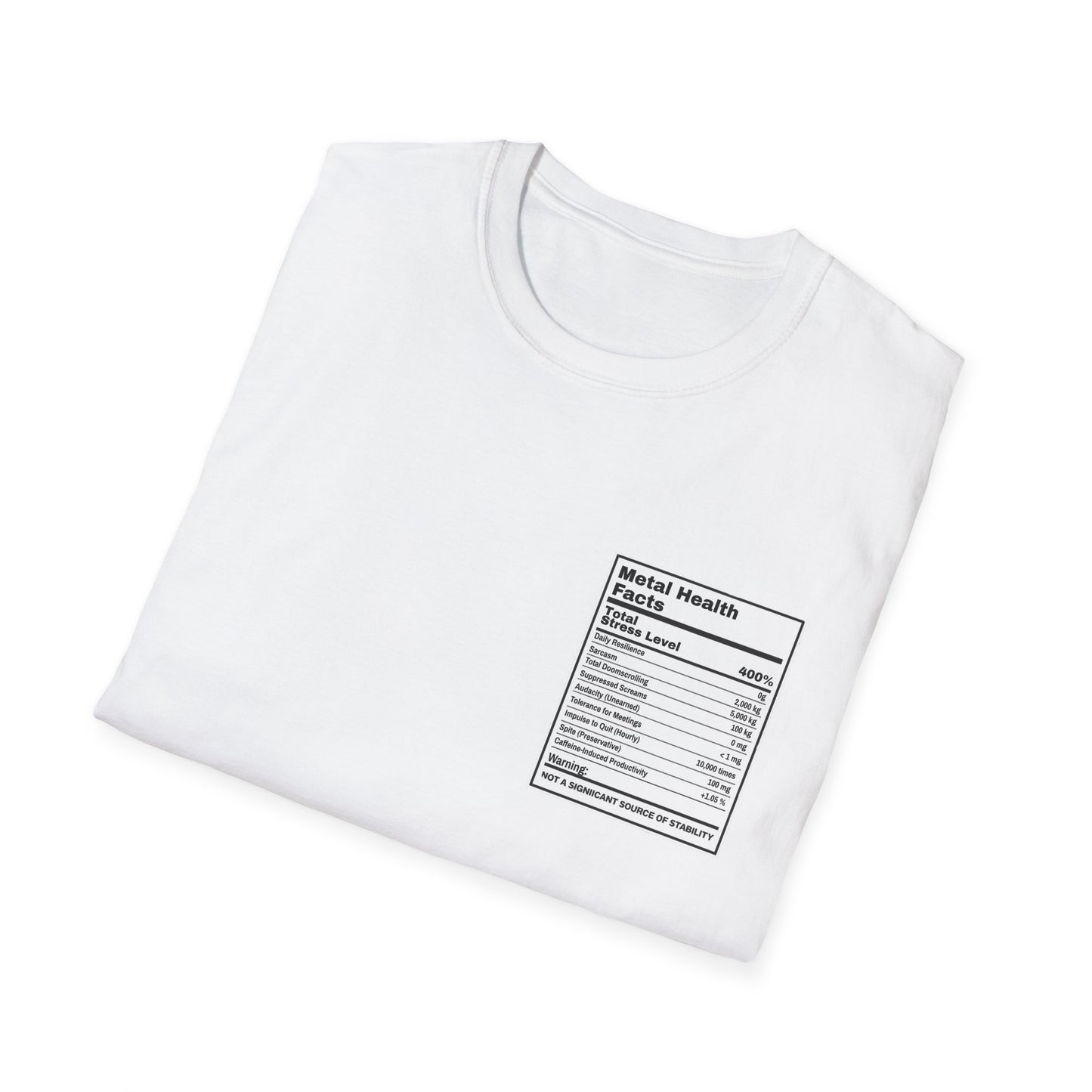Mental Health Facts graphic t-shirt mockup