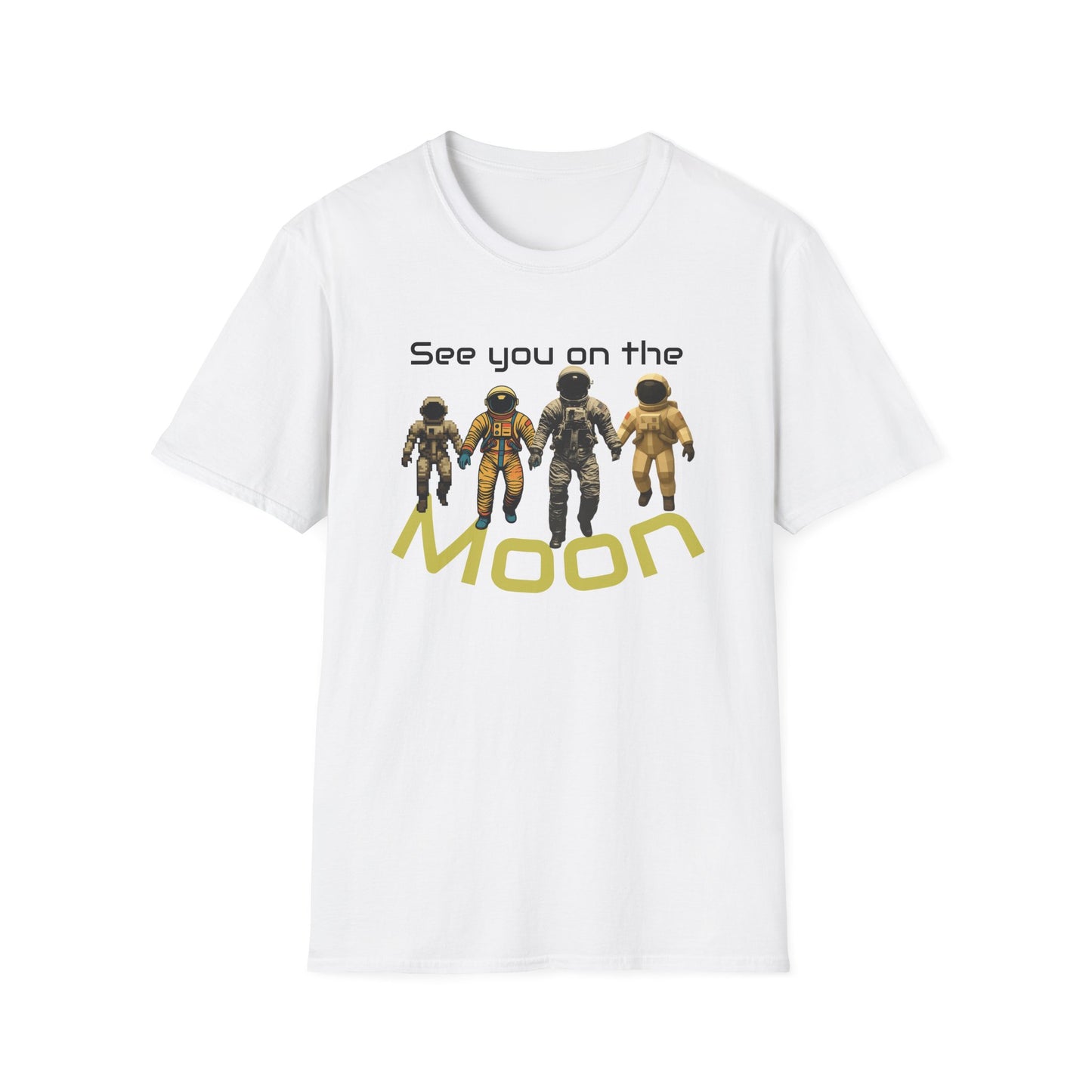 See You on the Moon - Retro Crew graphic t-shirt mockup