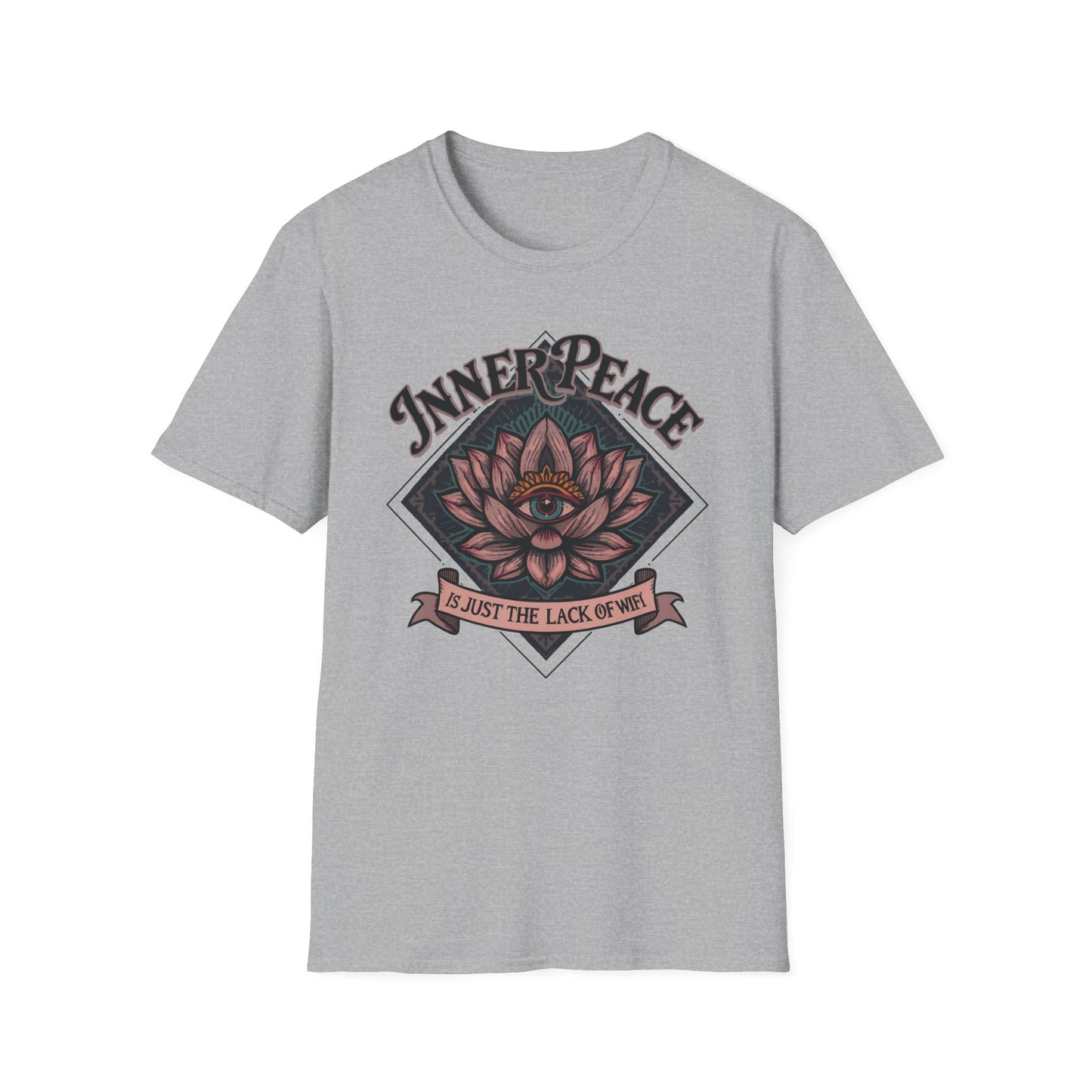 Inner Peace Is Just the Lack of WiFi graphic t-shirt mockup