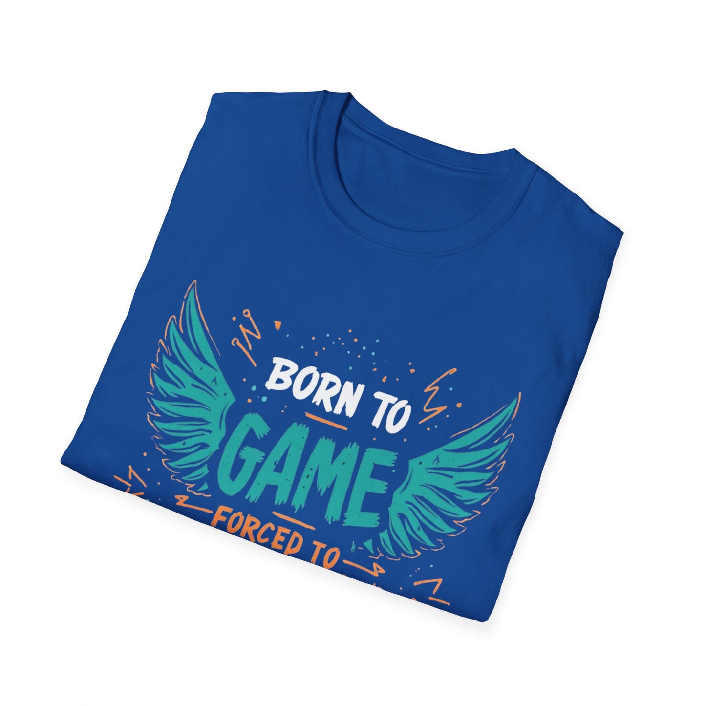 Born to Game Forced to School graphic t-shirt mockup