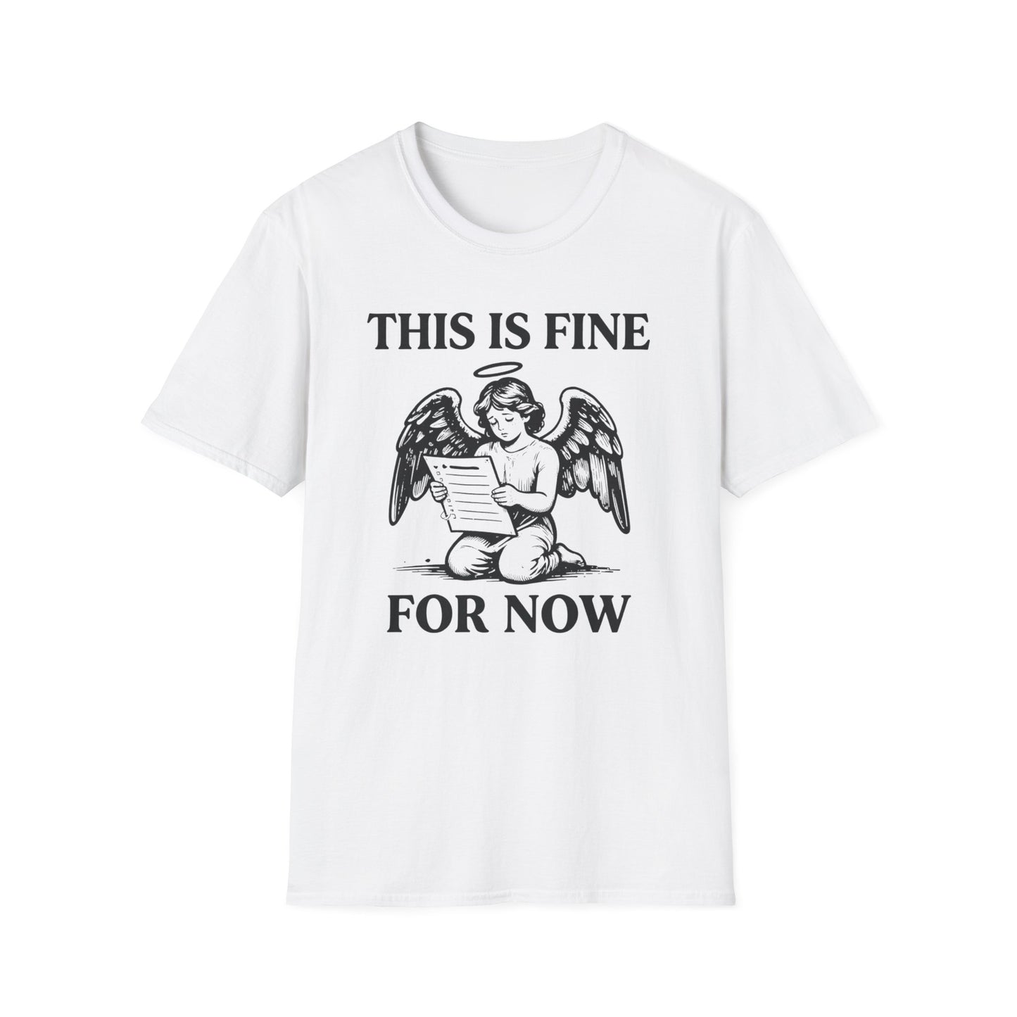 This Is Fine for Now - Line Art Edition graphic t-shirt mockup