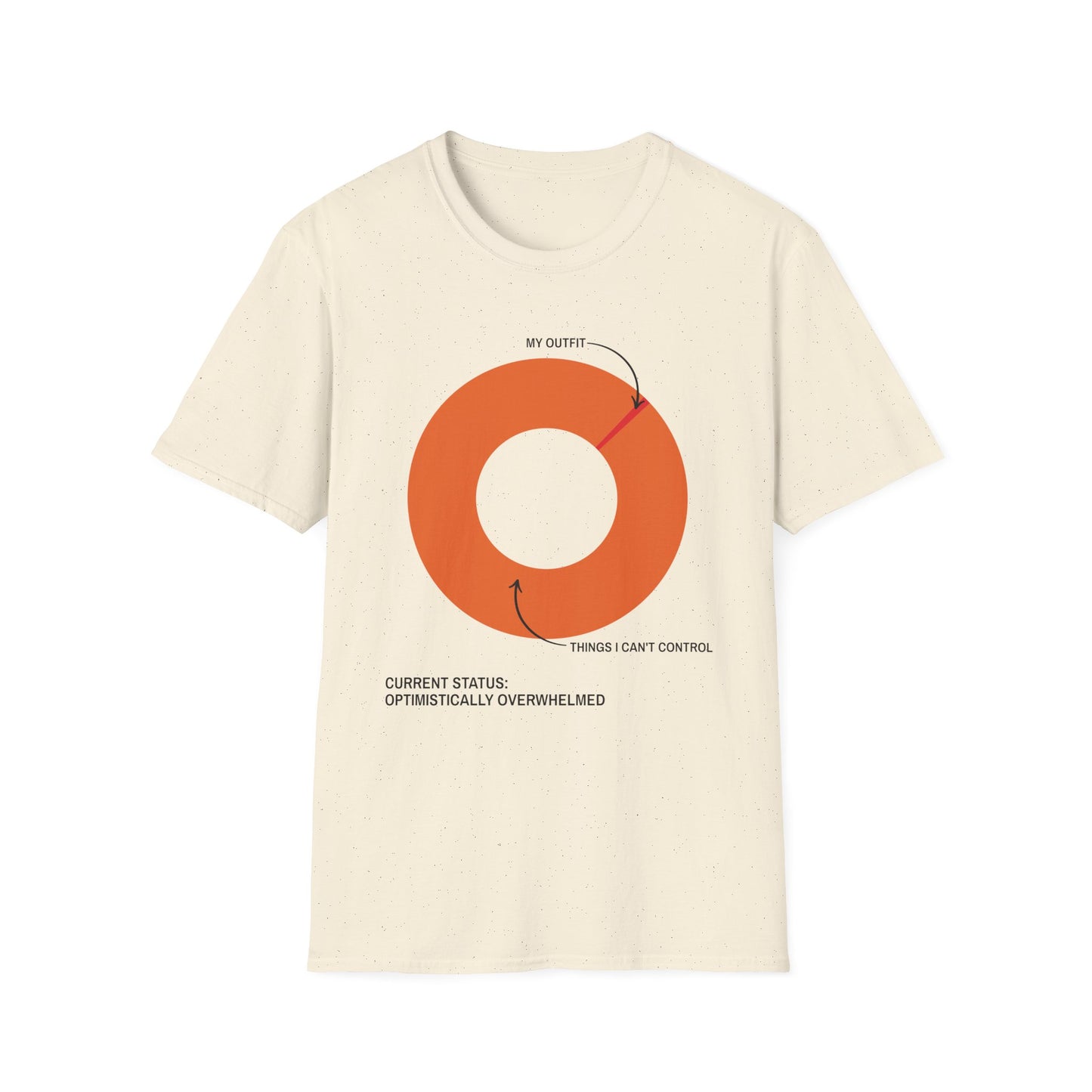 Optimistically Overwhelmed graphic t-shirt mockup