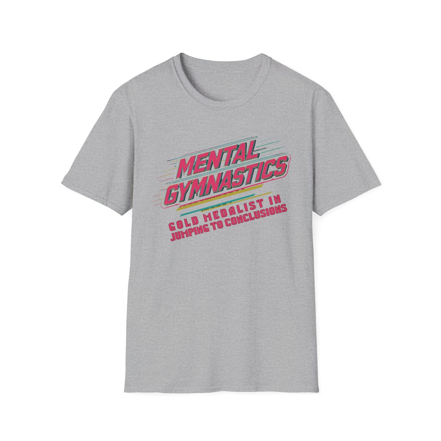 Mental Gymnastics Gold Medalist - Retro Type graphic t-shirt mockup