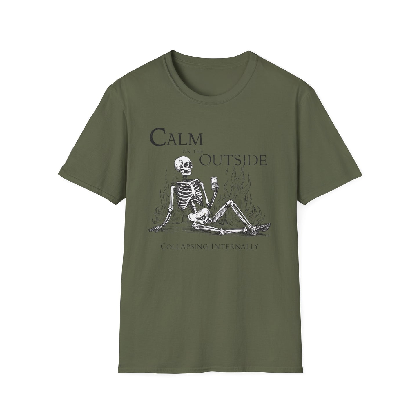 Calm Outside, Collapsing Internally - Sketch Edition graphic t-shirt mockup