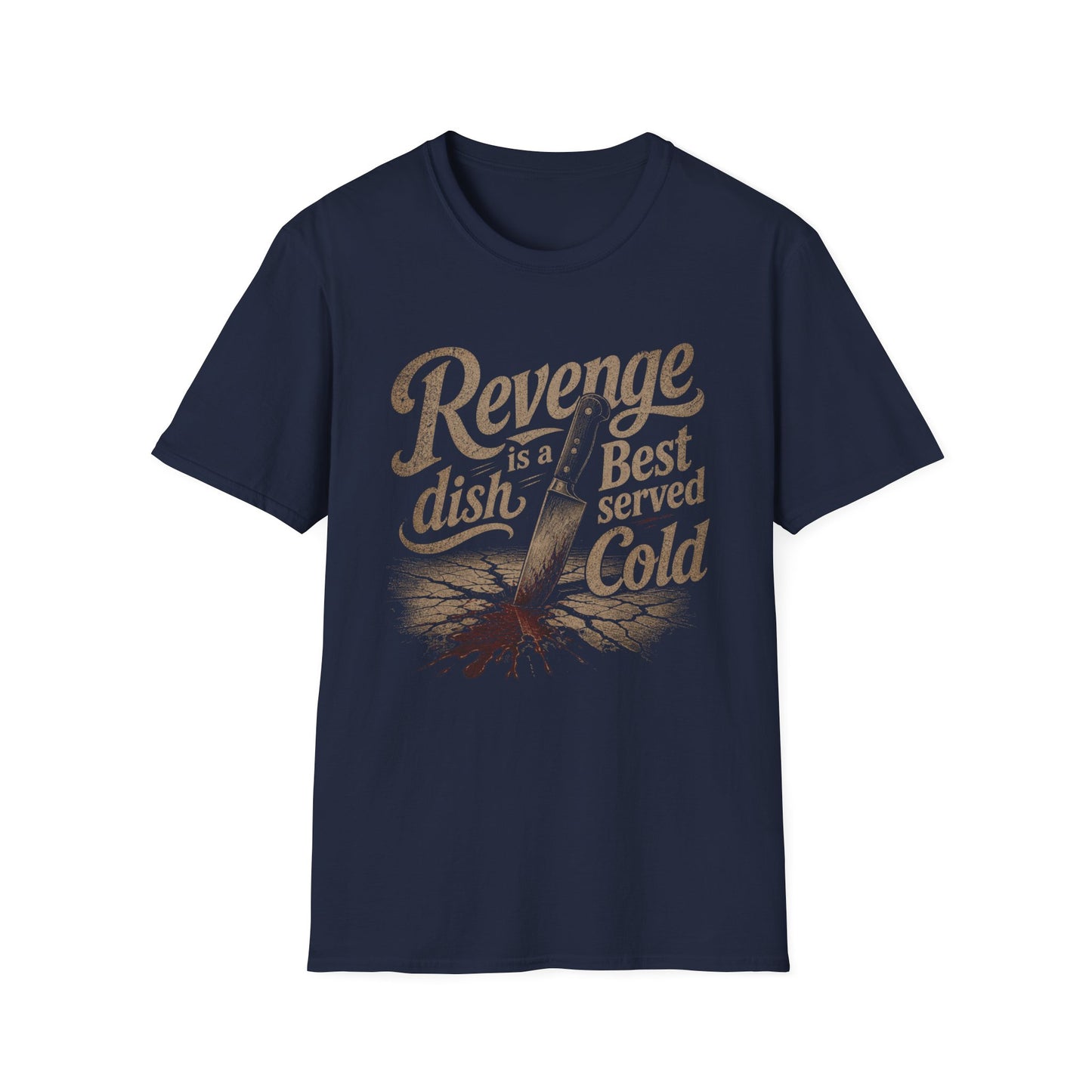 Revenge Is a Dish Best Served Cold - Blackletter graphic t-shirt mockup