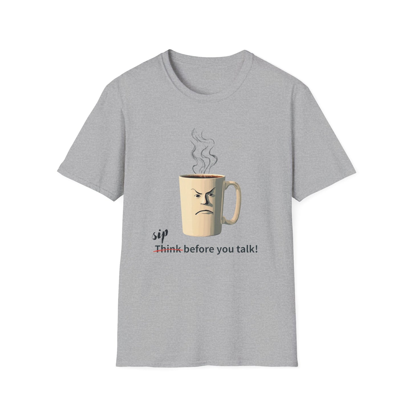 Sip Before You Talk graphic t-shirt mockup