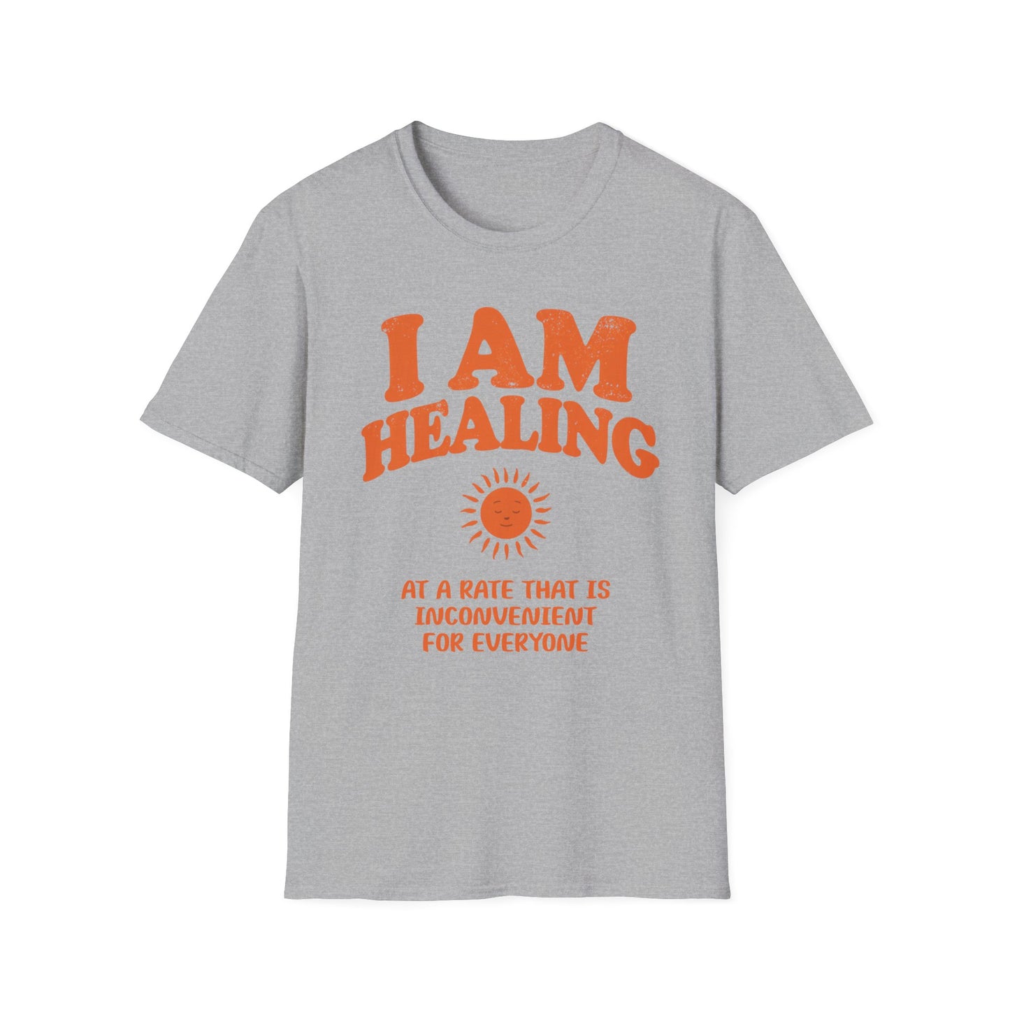 Healing at an Inconvenient Rate graphic t-shirt mockup