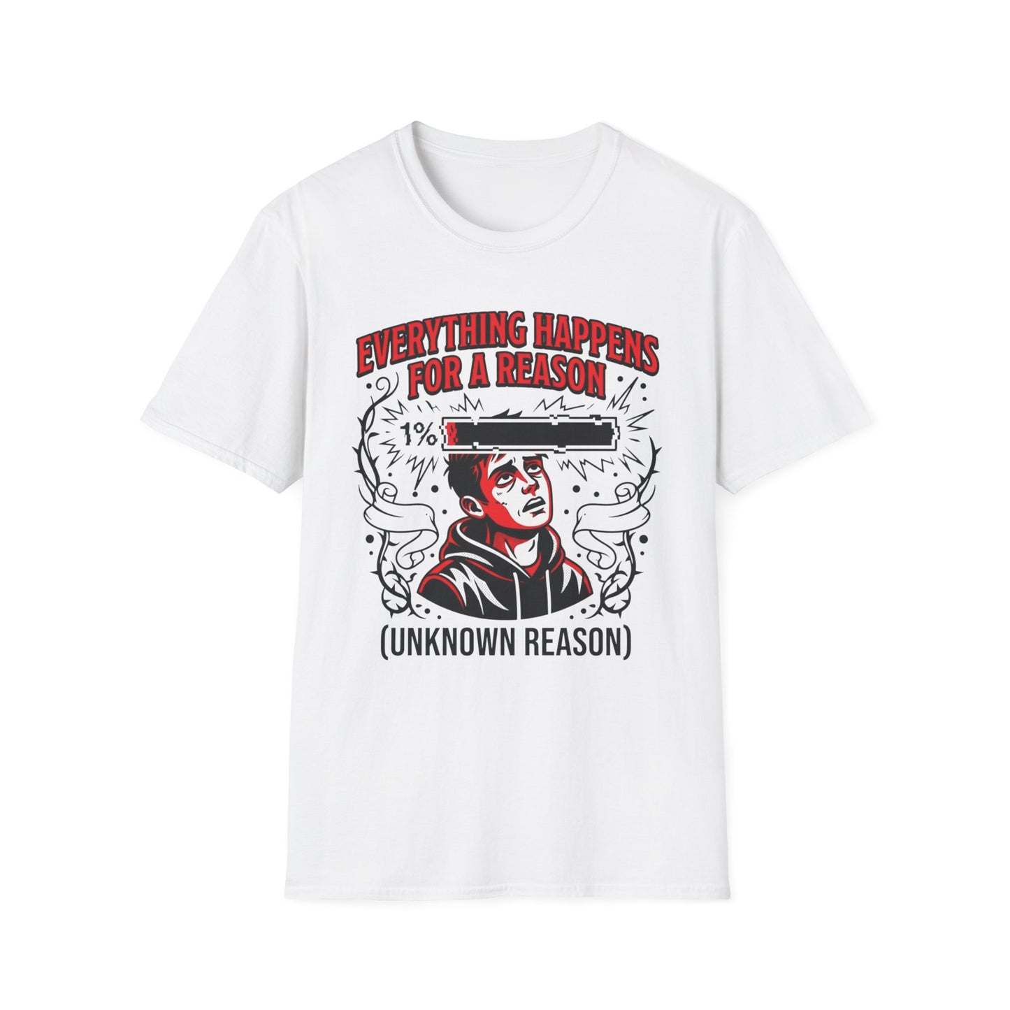 Everything Happens for a Reason: Unknown Reason graphic t-shirt mockup