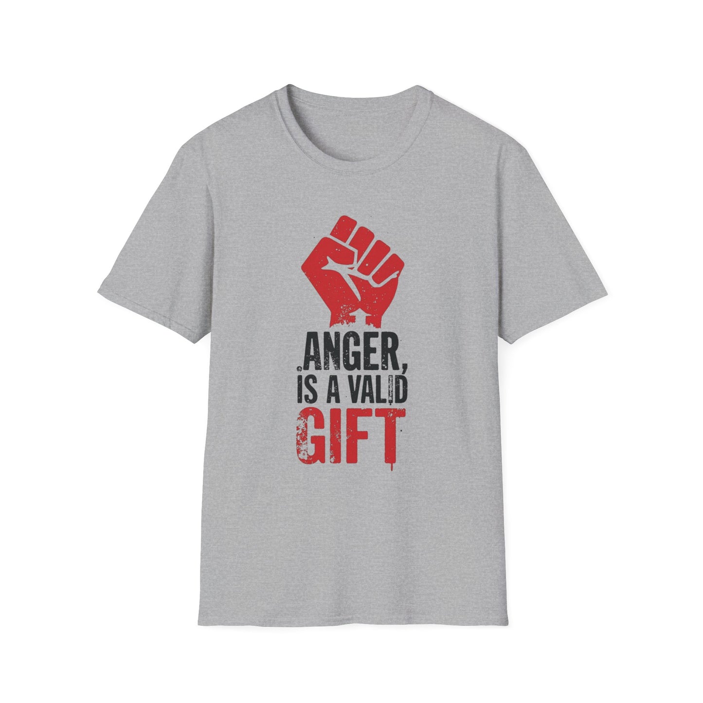 Anger Is a Valid Gift graphic t-shirt mockup