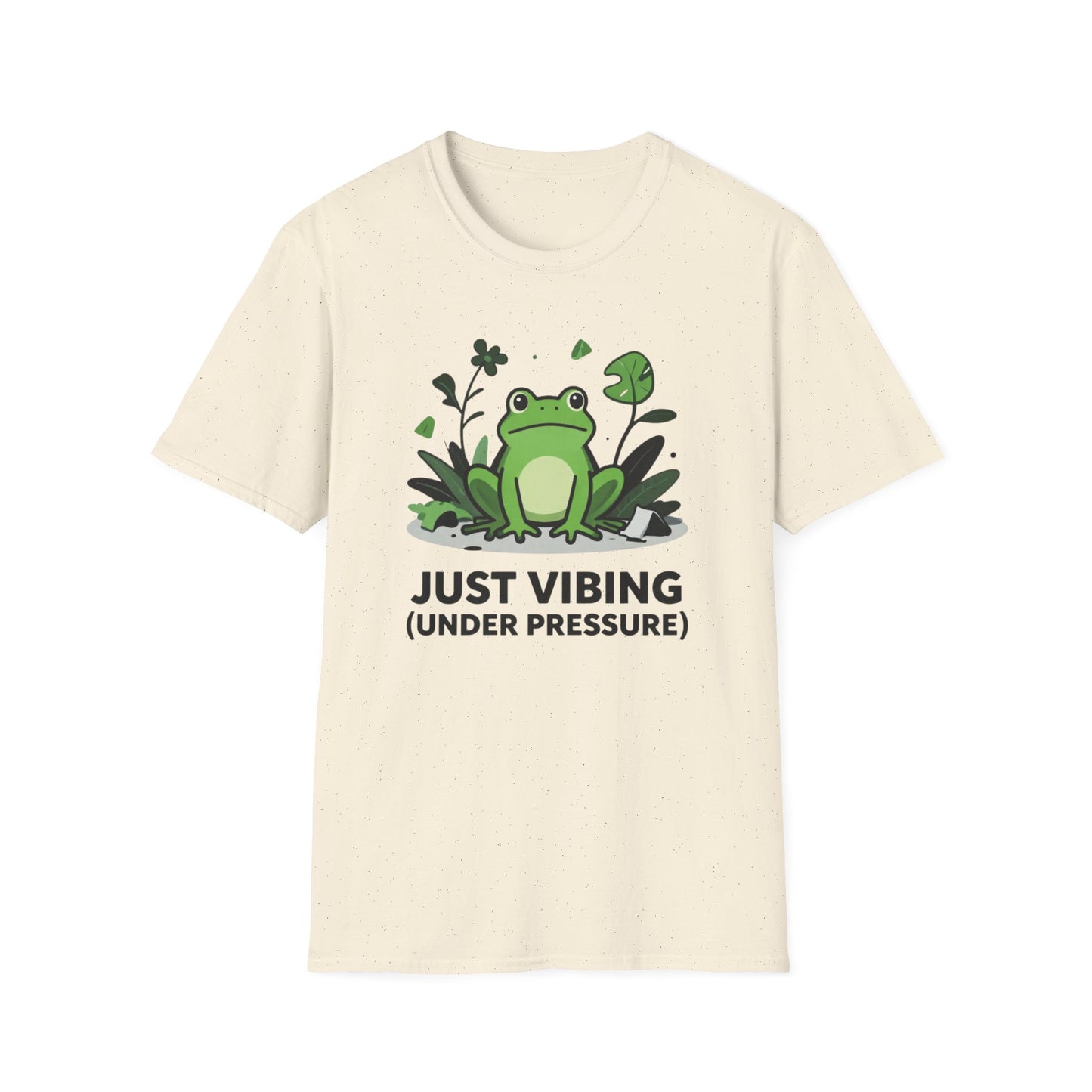 Just Vibing Under Pressure graphic t-shirt mockup