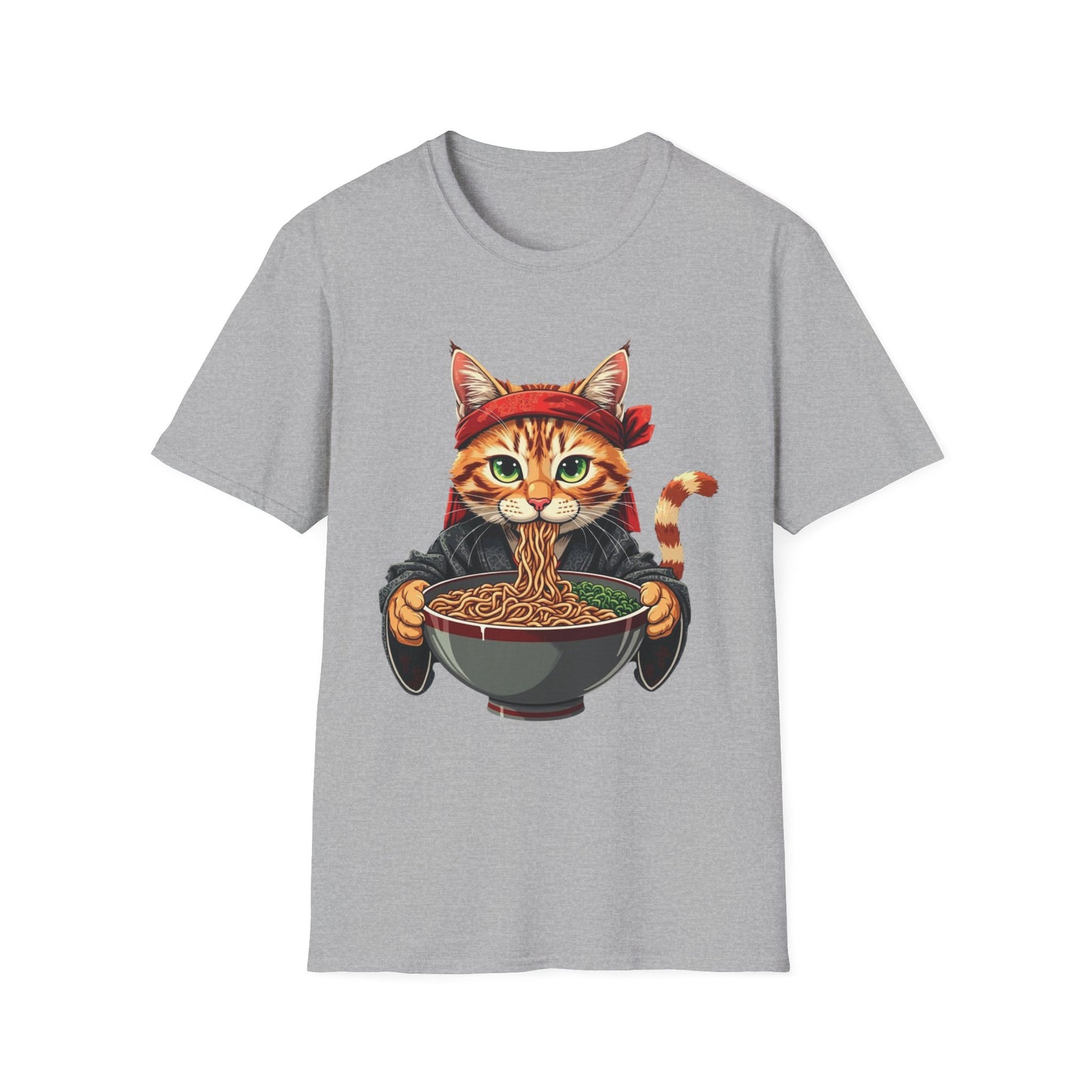 Ramen Cat graphic t-shirt mockup
