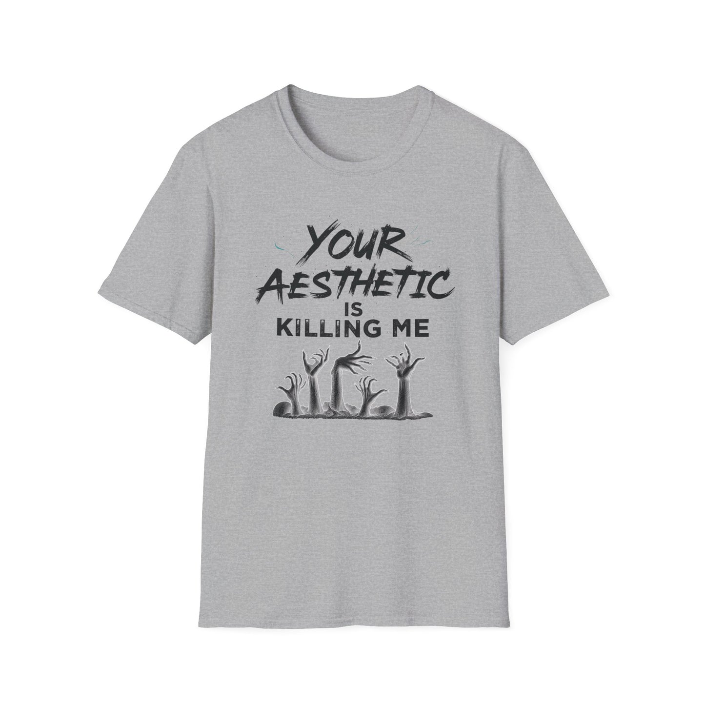 Your Aesthetic Is Killing Me graphic t-shirt mockup