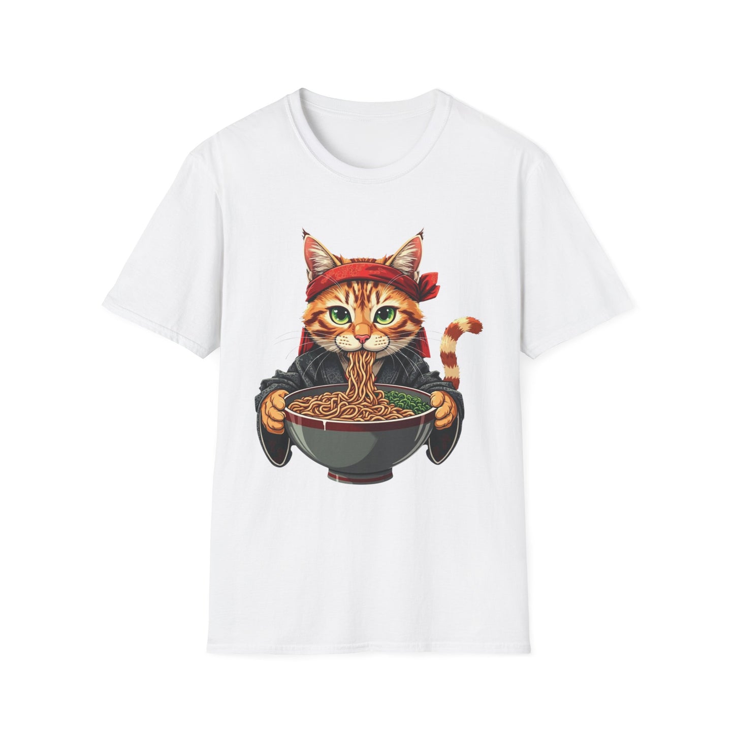 Ramen Cat graphic t-shirt mockup