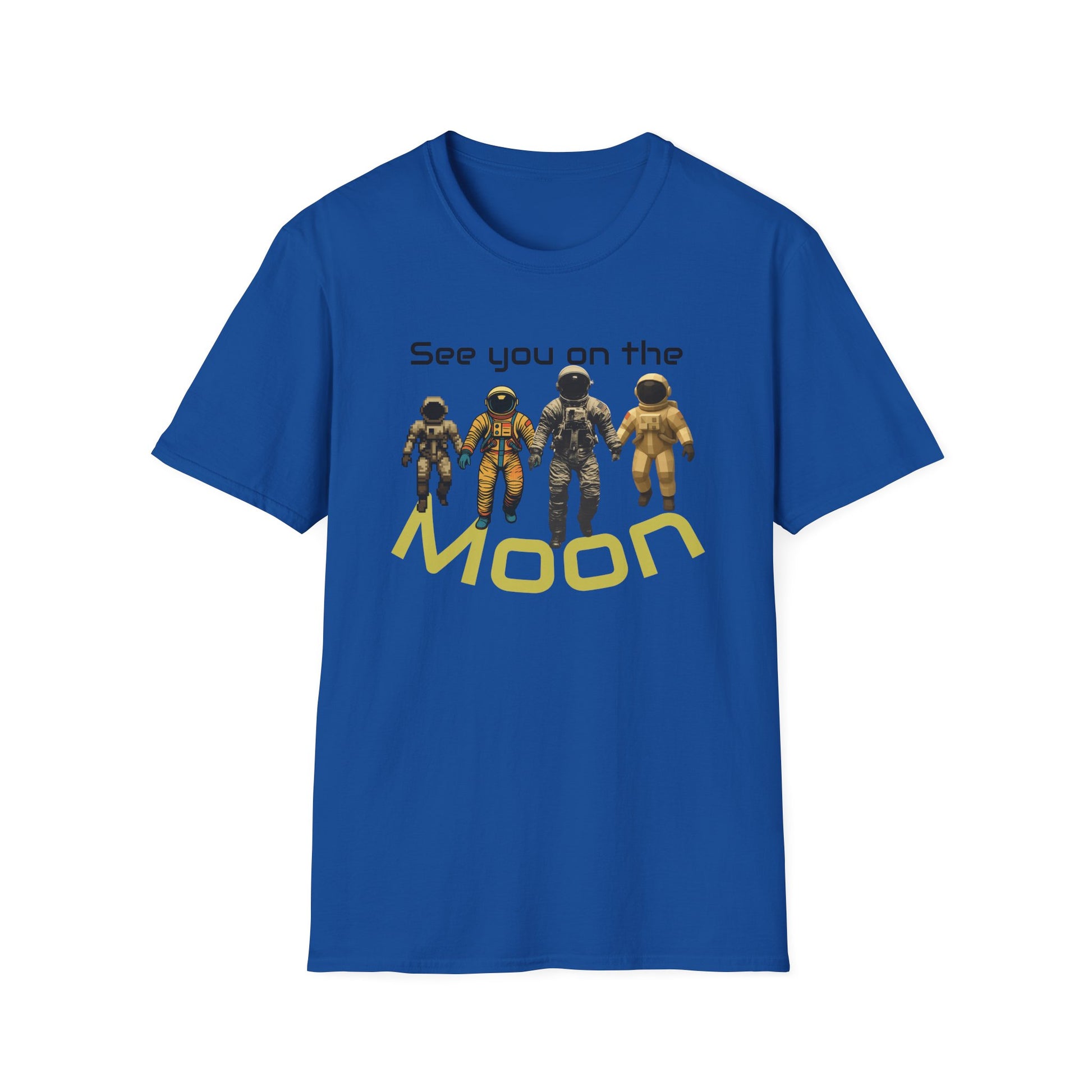 See You on the Moon - Retro Crew graphic t-shirt mockup