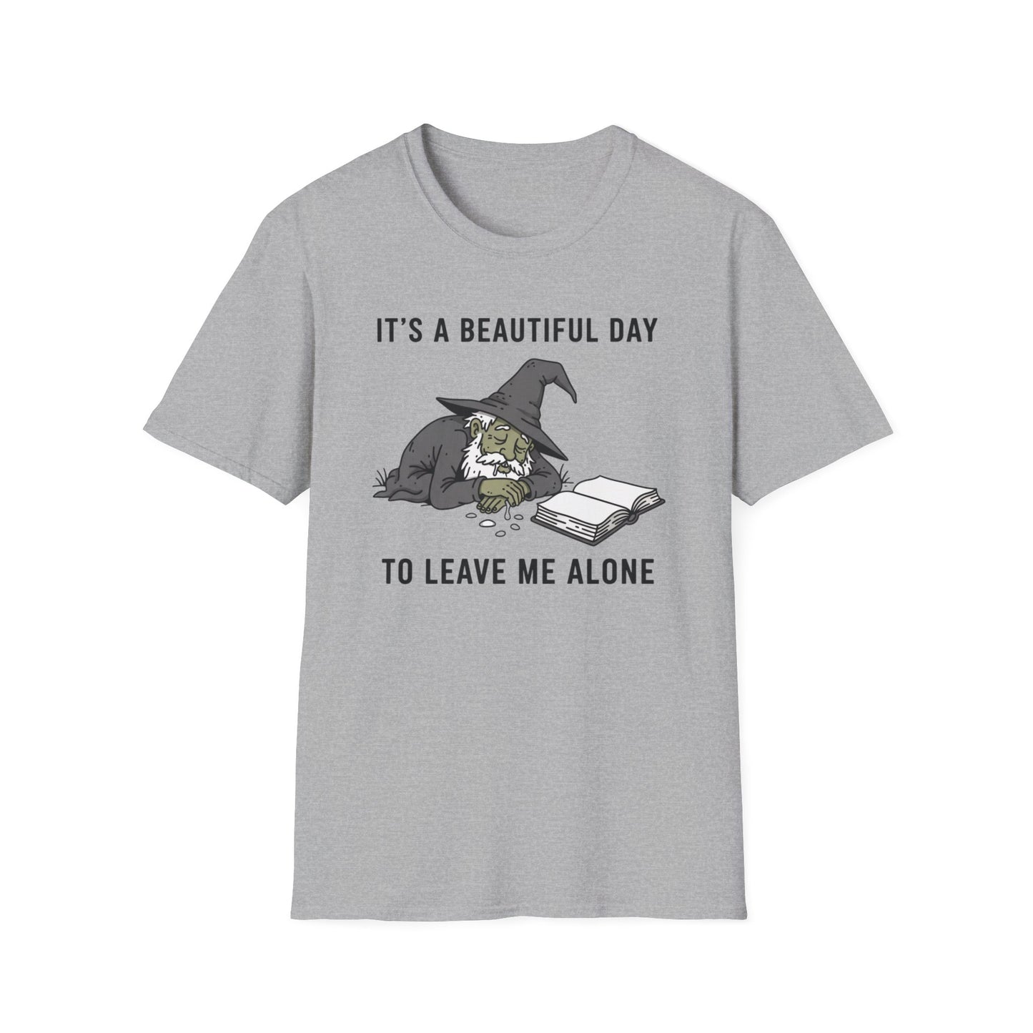 It's a Beautiful Day to Leave Me Alone graphic t-shirt mockup