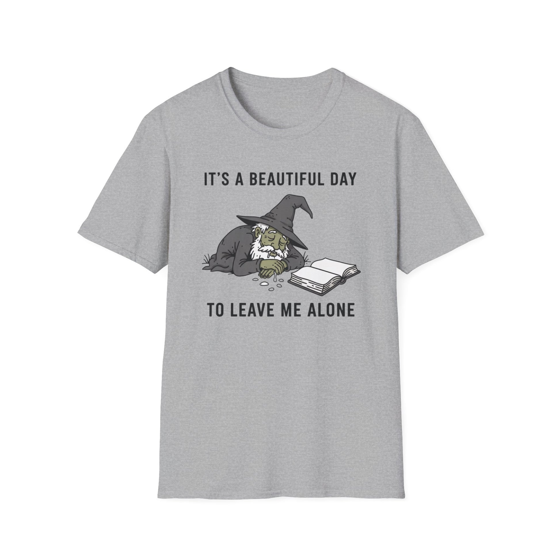 It's a Beautiful Day to Leave Me Alone graphic t-shirt mockup