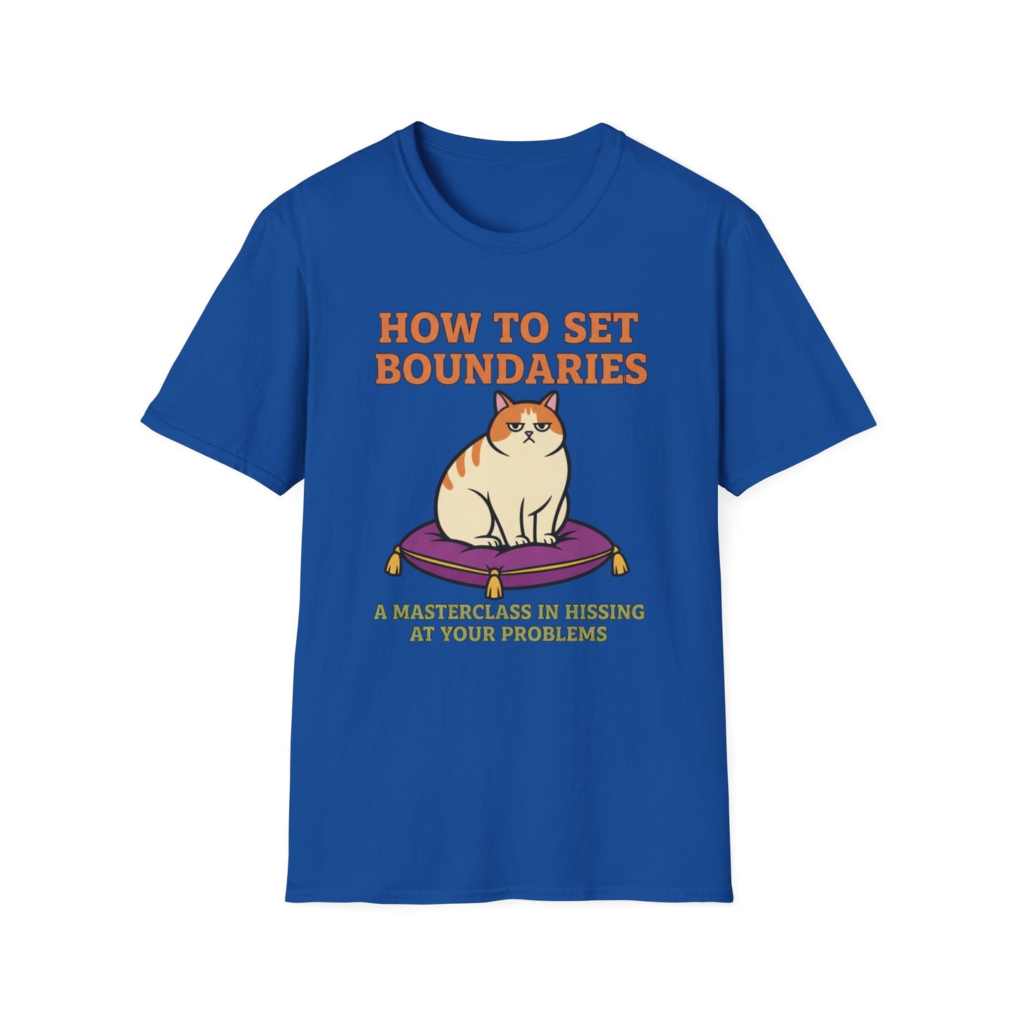 How to Set Boundaries: Hiss at Problems graphic t-shirt mockup