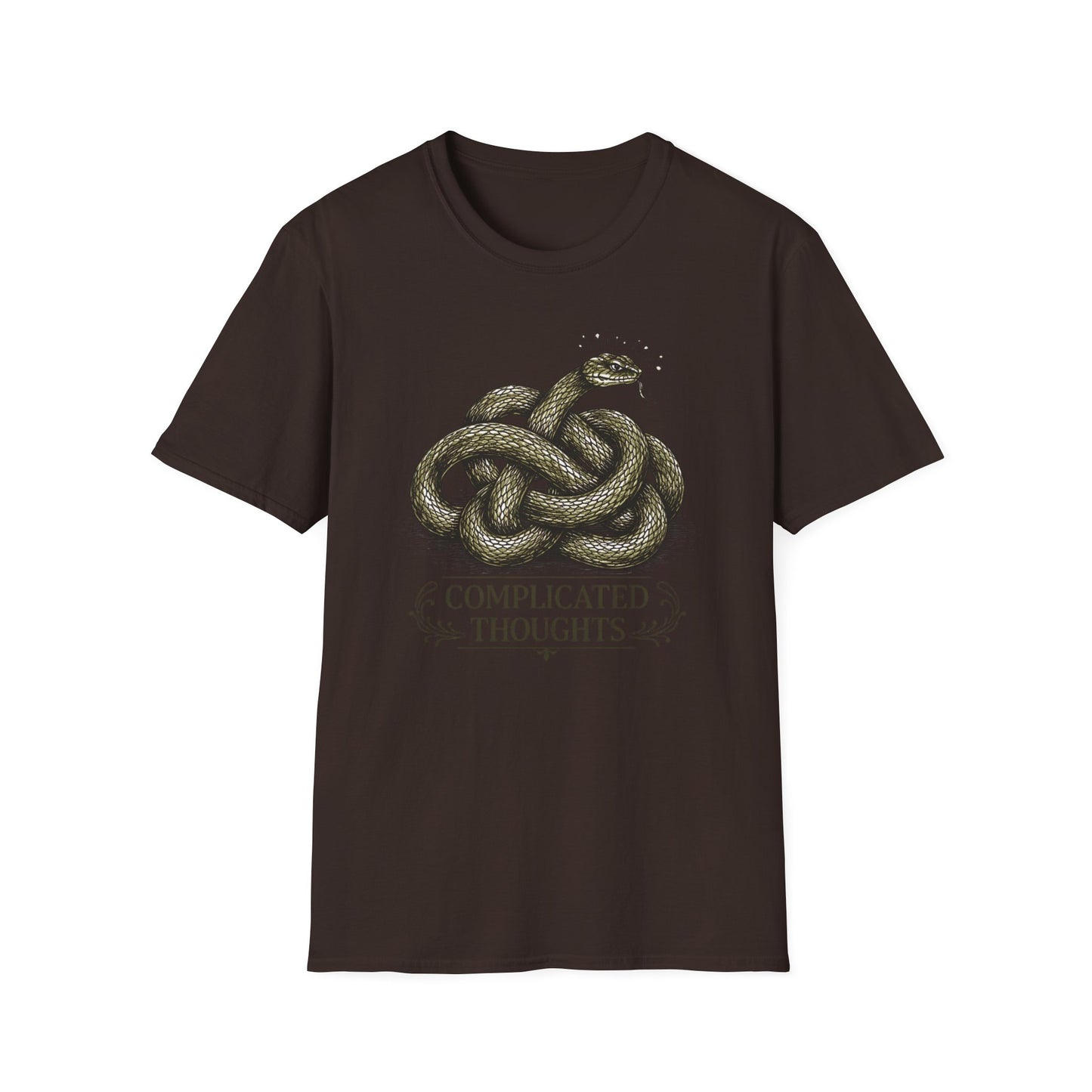 Complicated Thoughts graphic t-shirt mockup