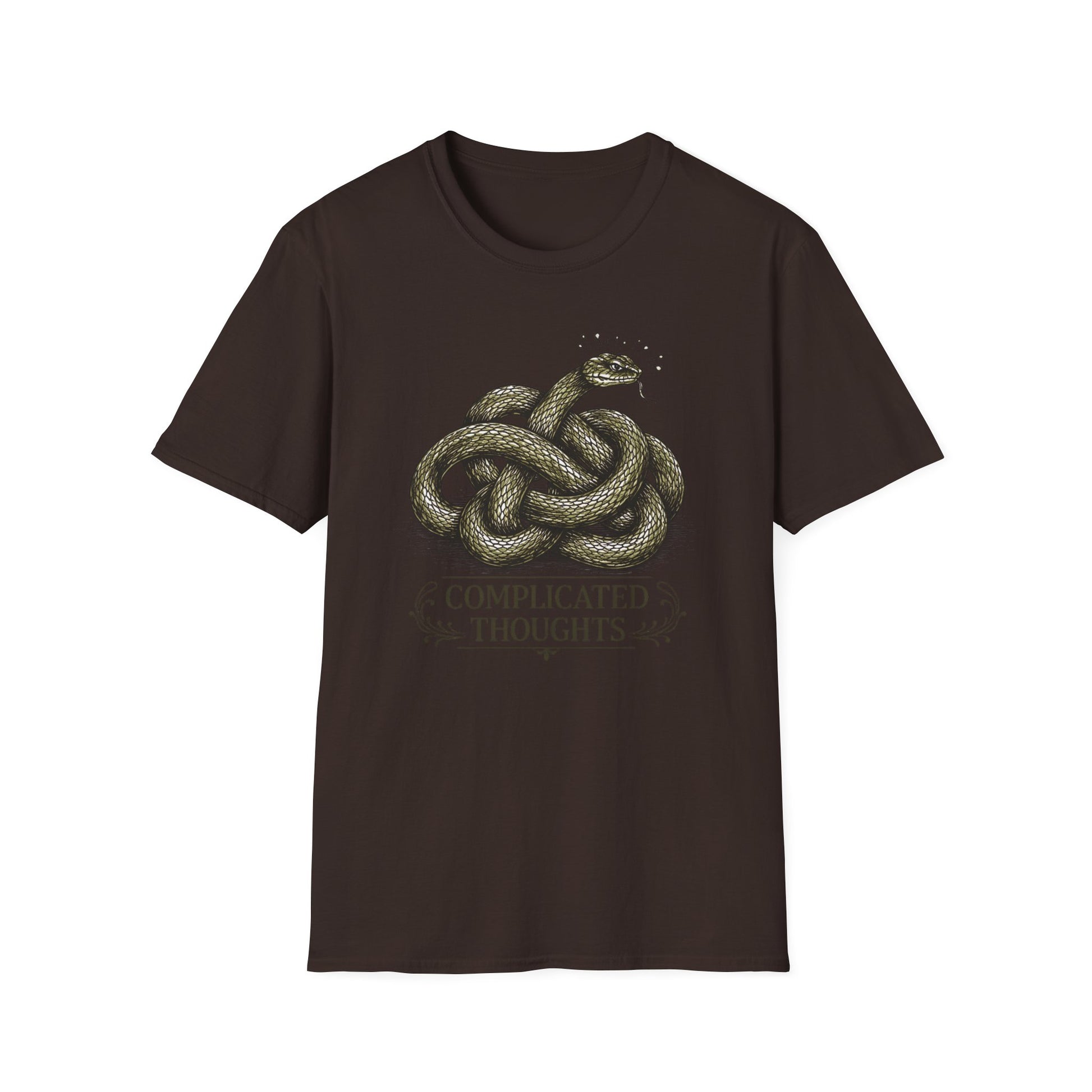 Complicated Thoughts graphic t-shirt mockup