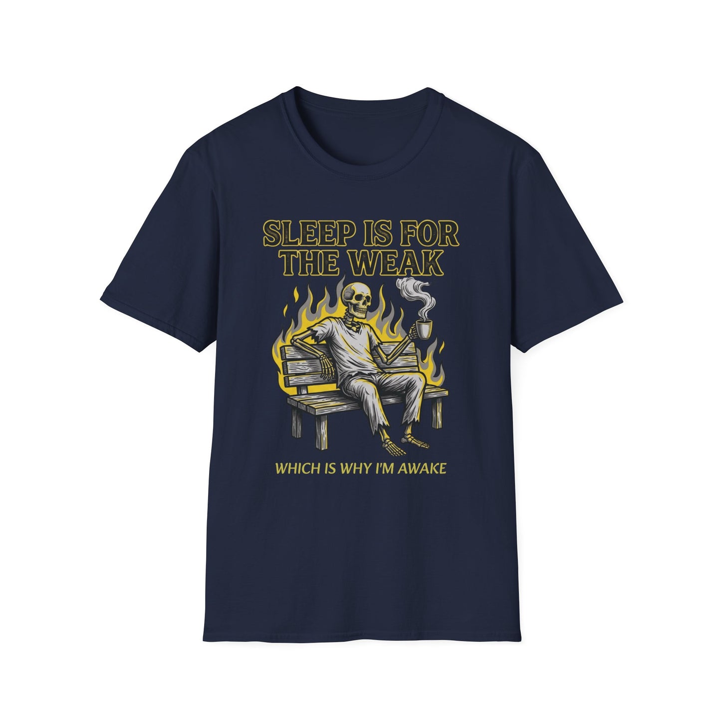 Sleep is for the Weak Which is Why I'm Awake graphic t-shirt mockup