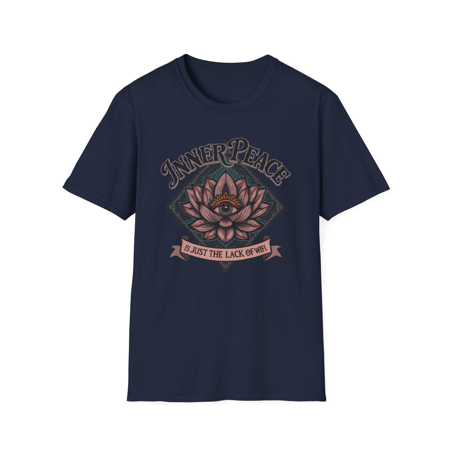 Inner Peace Is Just the Lack of WiFi graphic t-shirt mockup