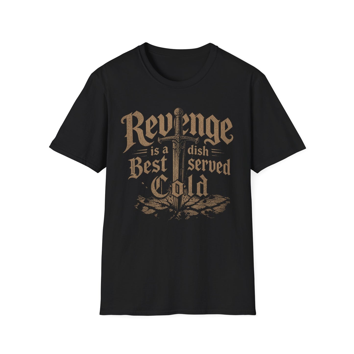 Revenge Is a Dish Best Served Cold - Vintage Gothic graphic t-shirt mockup