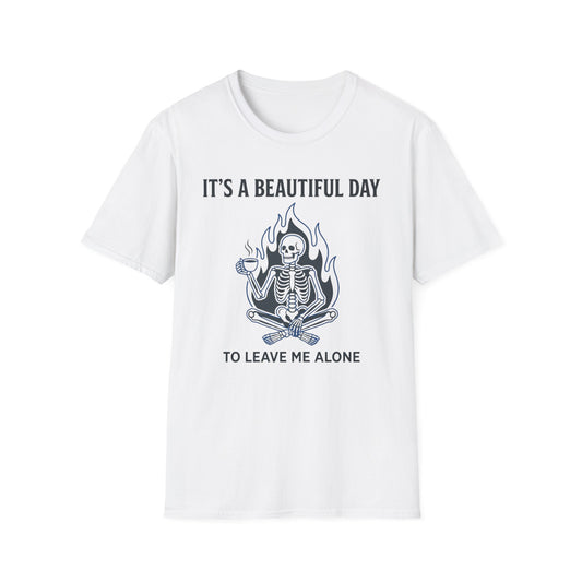 It's a Beautiful Day to Leave Me Alone graphic t-shirt mockup