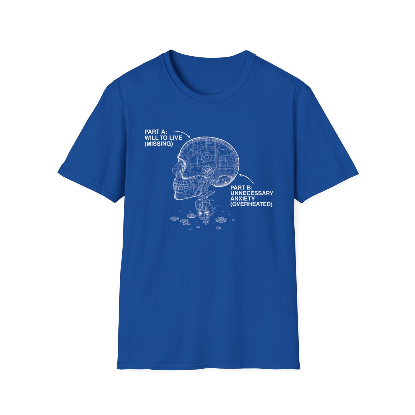 Missing Will to Live, Unnecessary Anxiety graphic t-shirt mockup