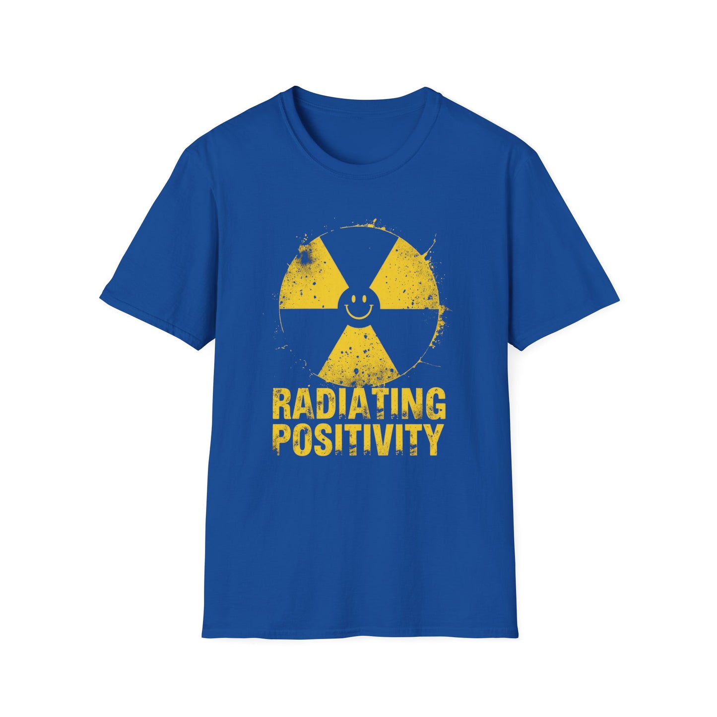Radiating Positivity - Hazard Badge graphic t-shirt mockup