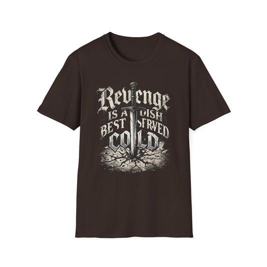 Revenge Is a Dish Best Served Cold - Classic graphic t-shirt mockup