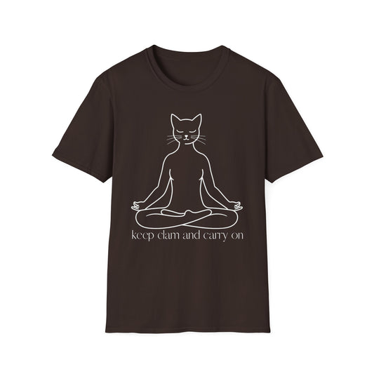 Keep Calm and Carry On graphic t-shirt mockup