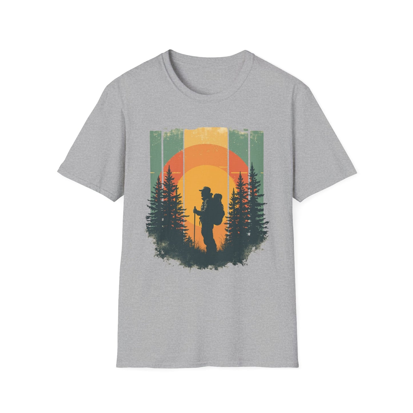 Hiking in Forest graphic t-shirt mockup