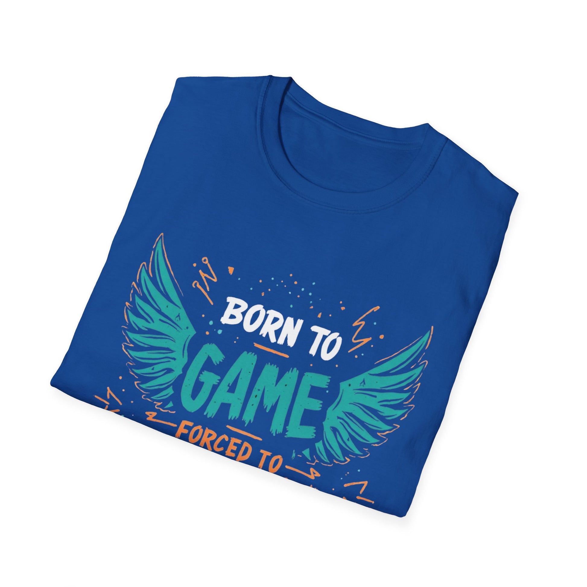 Born to Game Forced to School graphic t-shirt mockup