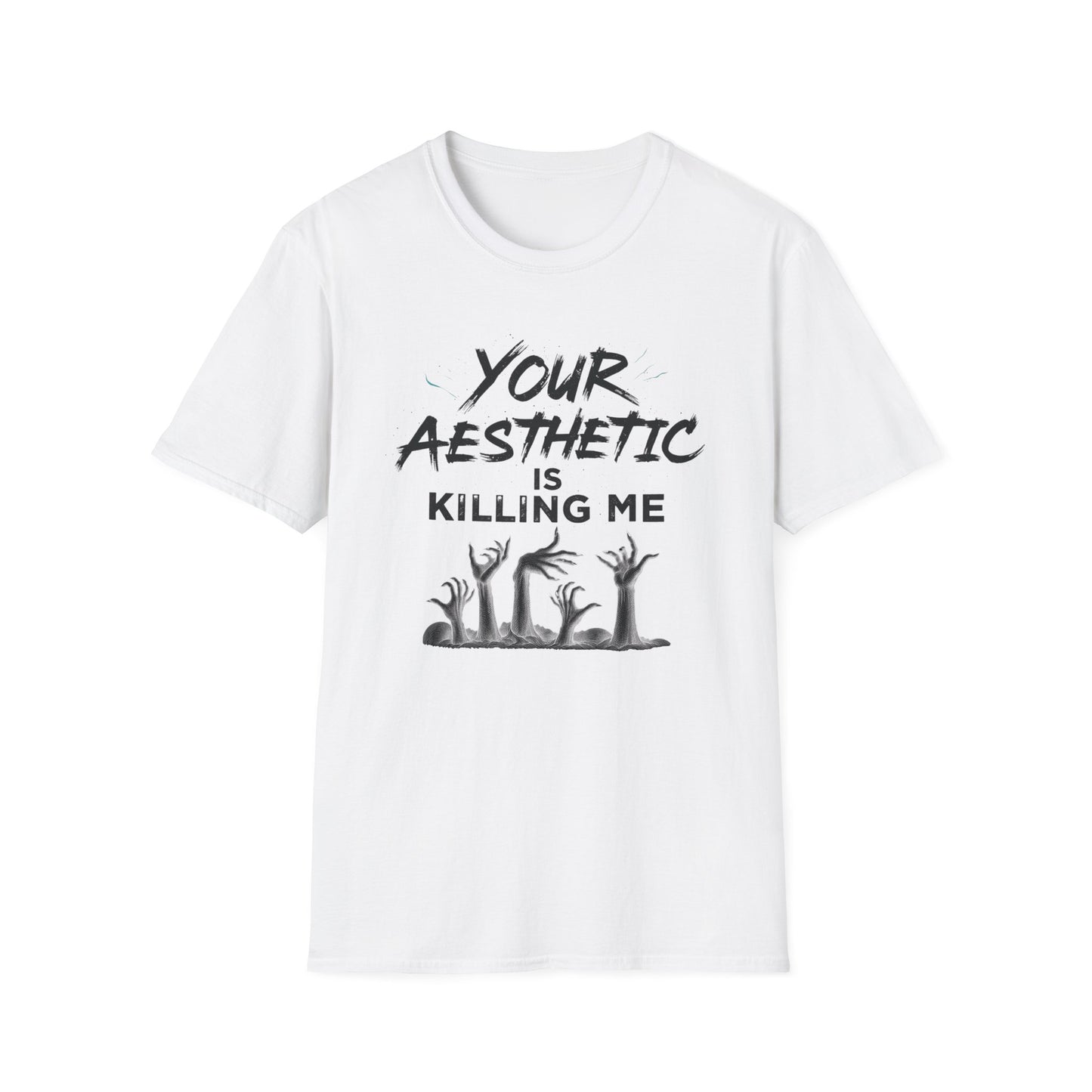 Your Aesthetic Is Killing Me graphic t-shirt mockup