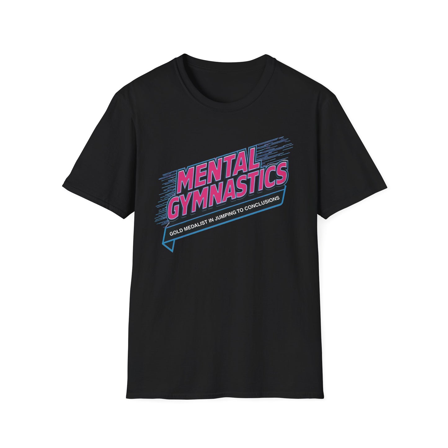 Mental Gymnastics Gold Medalist graphic t-shirt mockup