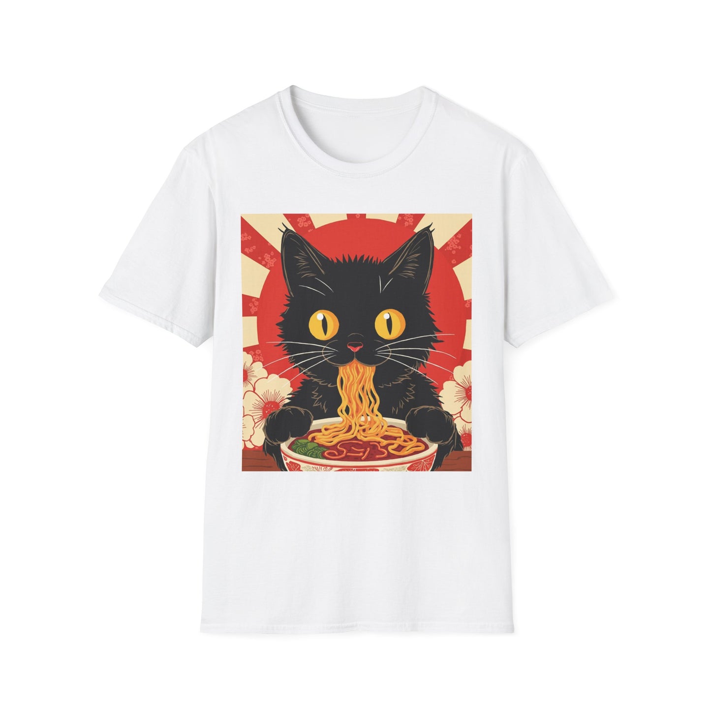 Ramen Cat Again graphic t-shirt mockup