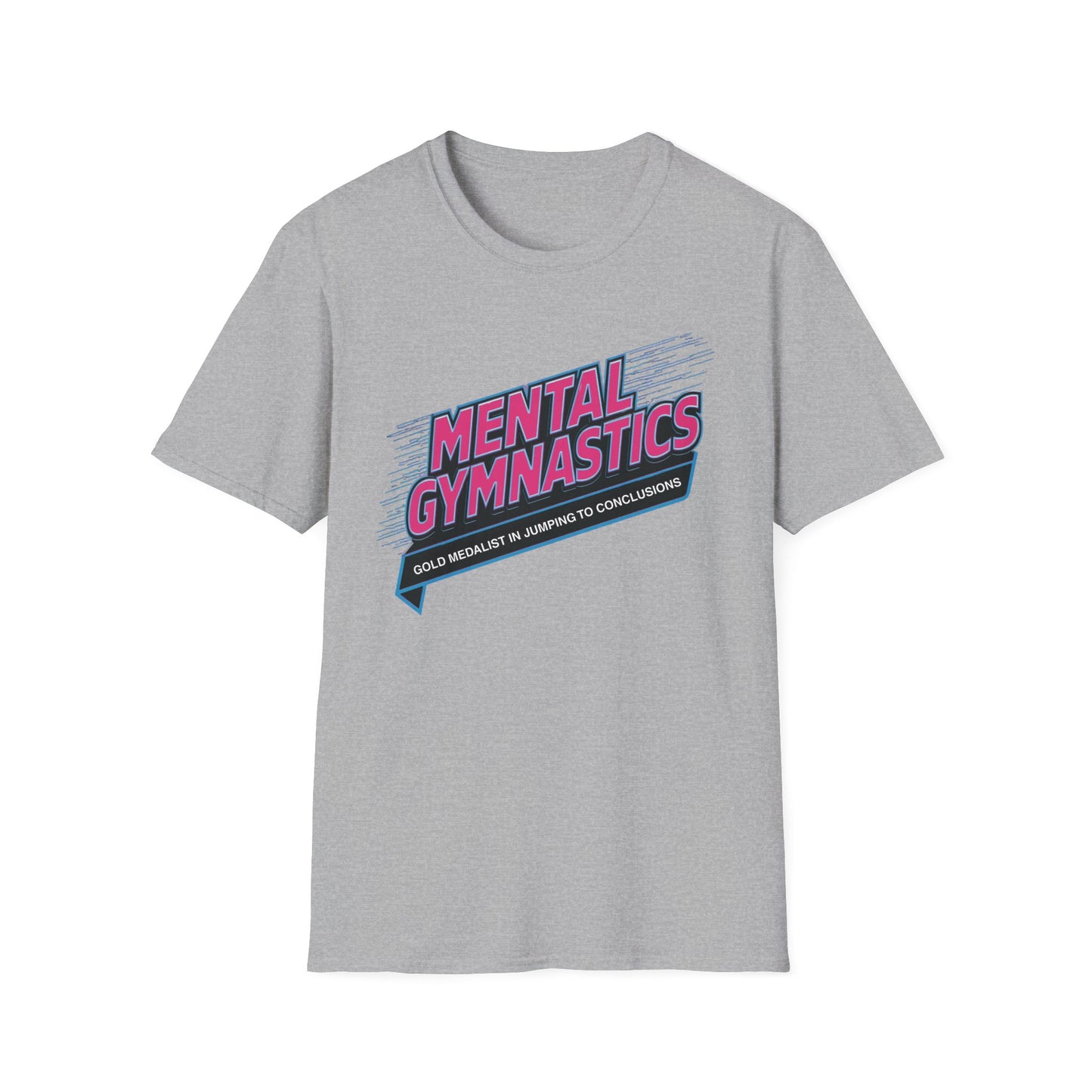 Mental Gymnastics Gold Medalist graphic t-shirt mockup