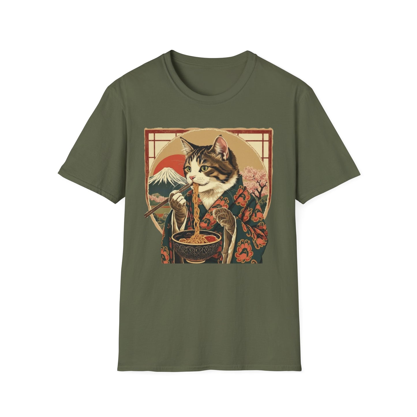 Ramen Cat Again - Repeat Edition graphic t-shirt mockup