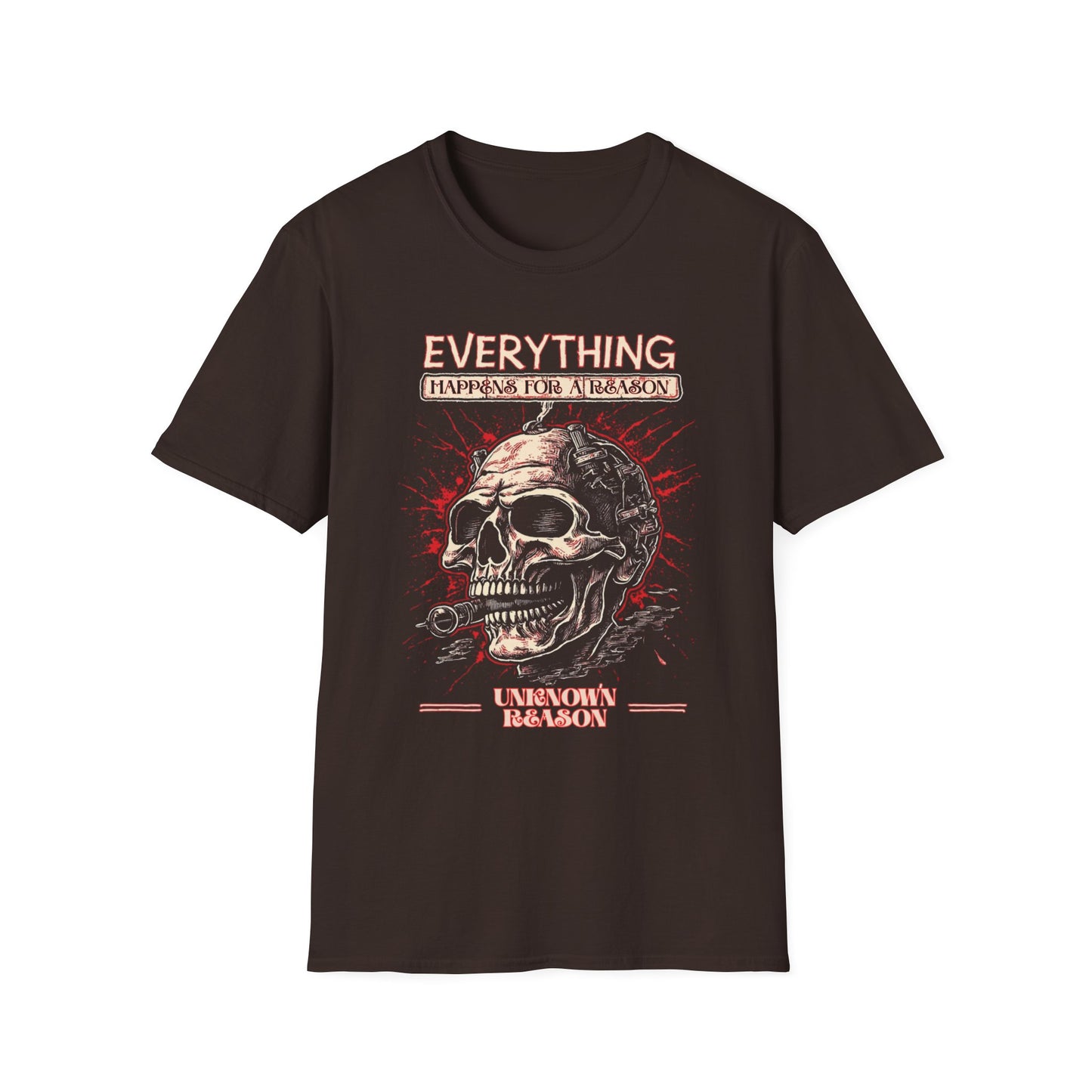 Everything Happens for a Reason - Dark Poster graphic t-shirt mockup