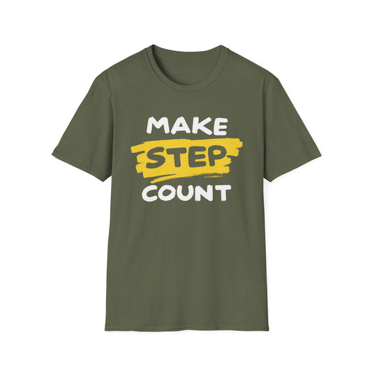 Make Step Count graphic t-shirt mockup