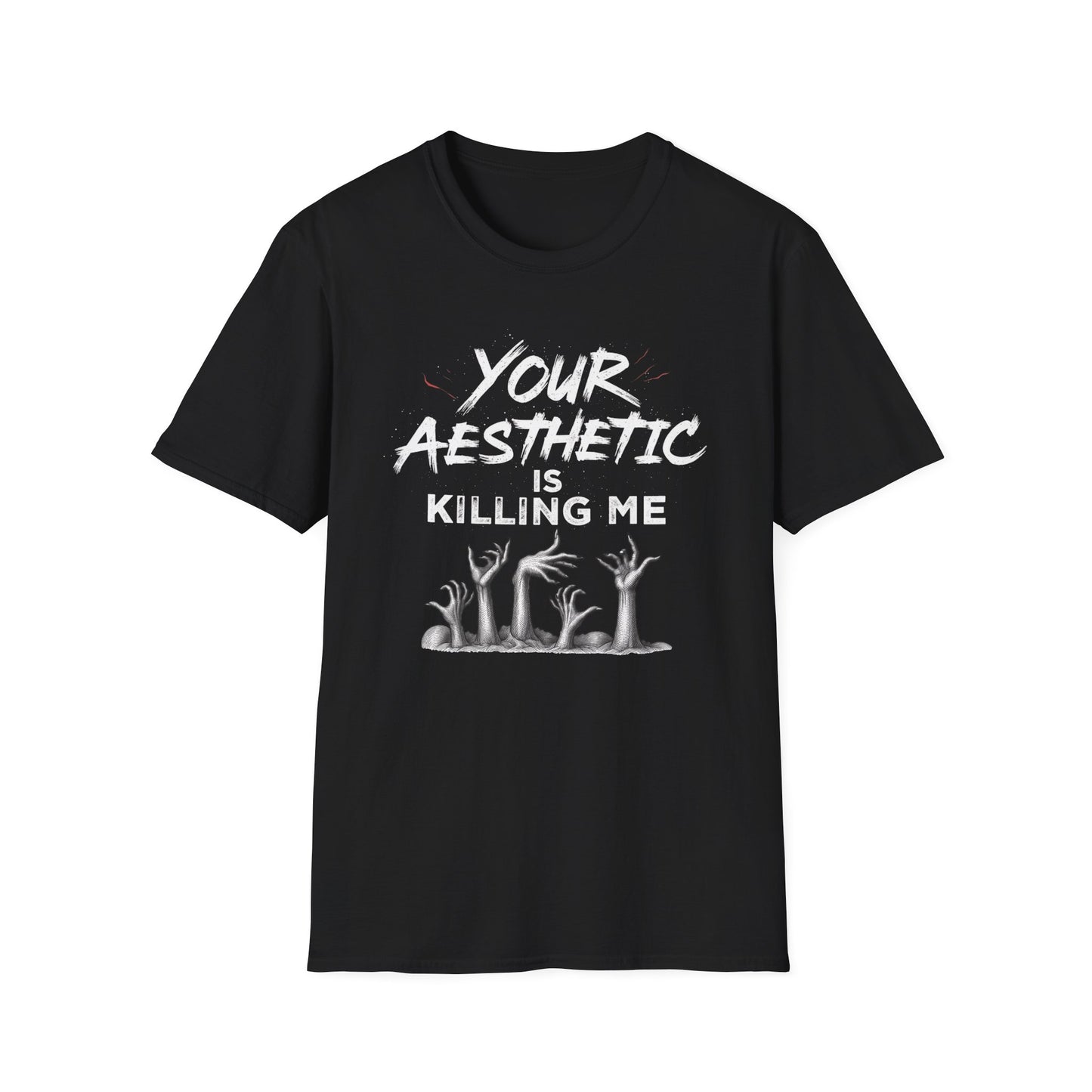 Your Aesthetic Is Killing Me graphic t-shirt mockup