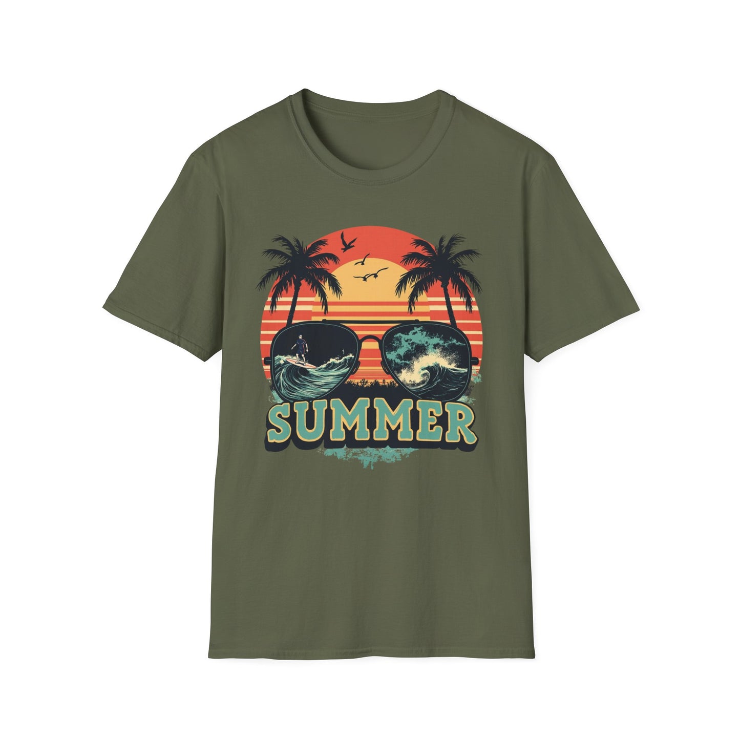 Summer graphic t-shirt mockup