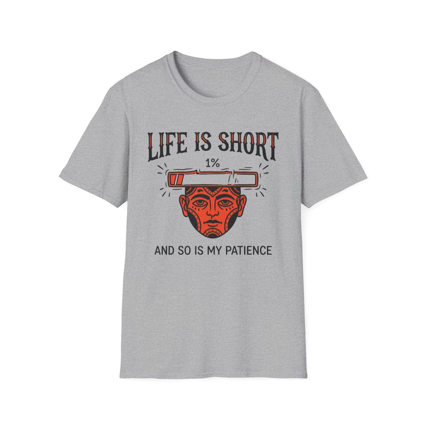 Life Is Short, and So Is My Patience graphic t-shirt mockup