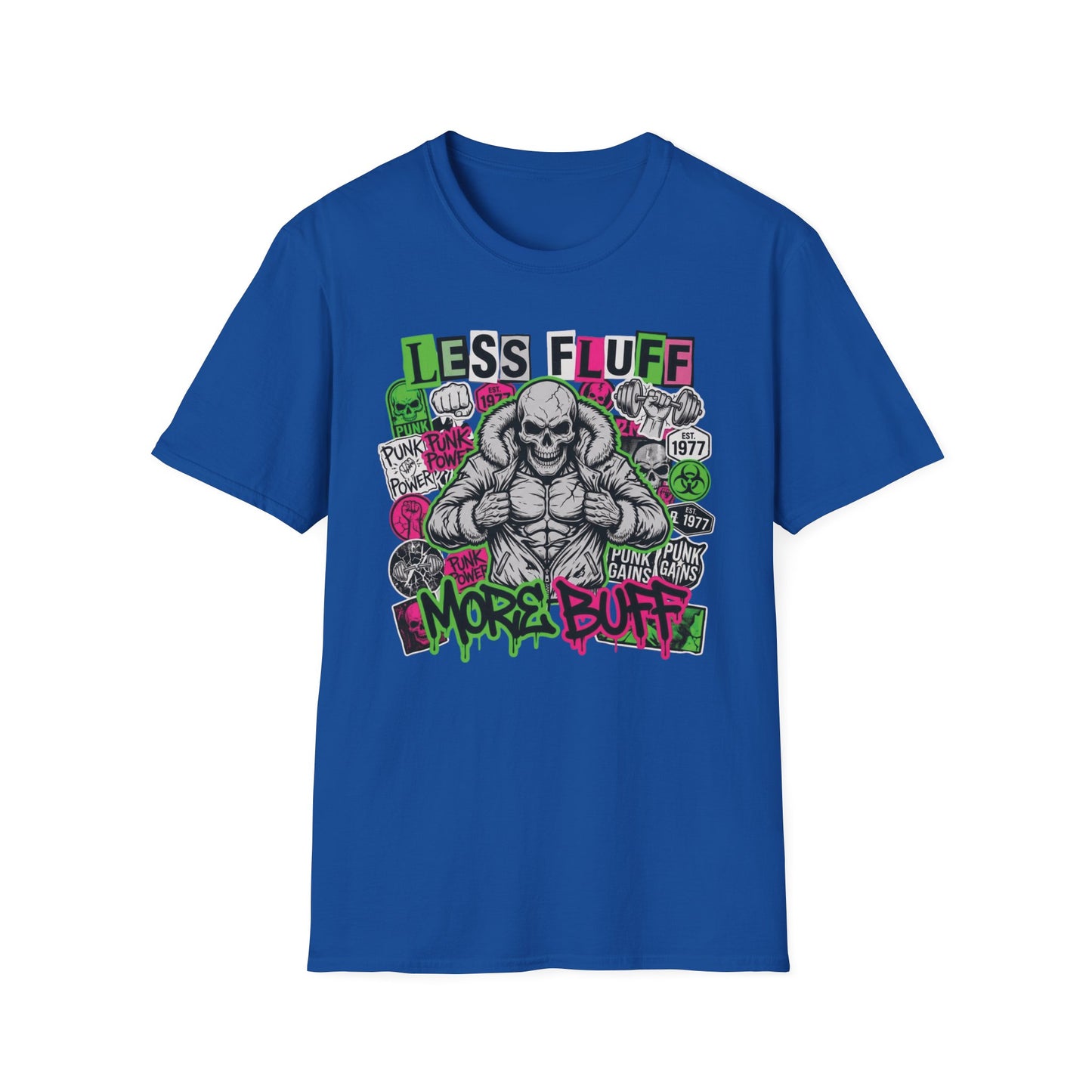 Less Fluff More Buff - Punk Edition graphic t-shirt mockup