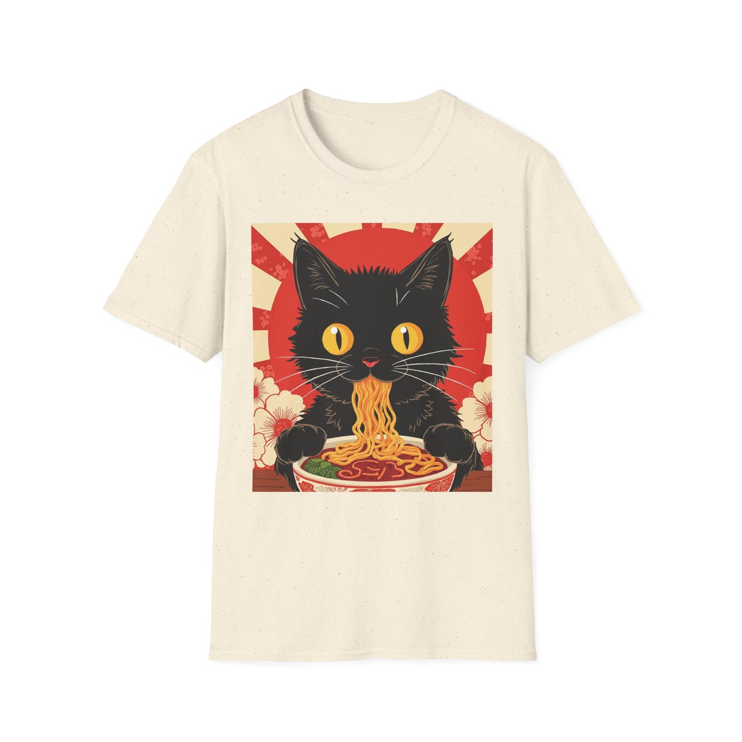 Ramen Cat Again graphic t-shirt mockup