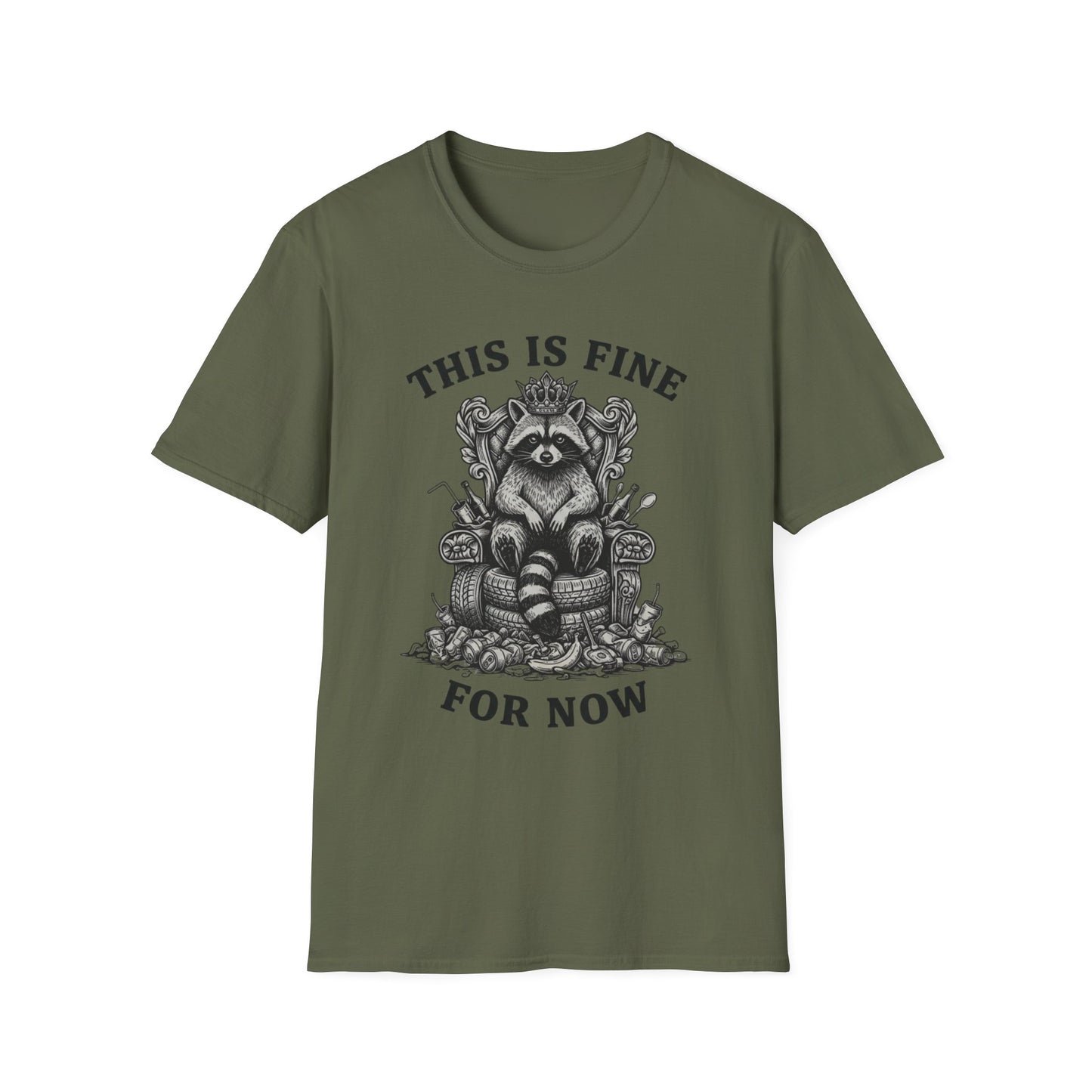 This Is Fine for Now graphic t-shirt mockup