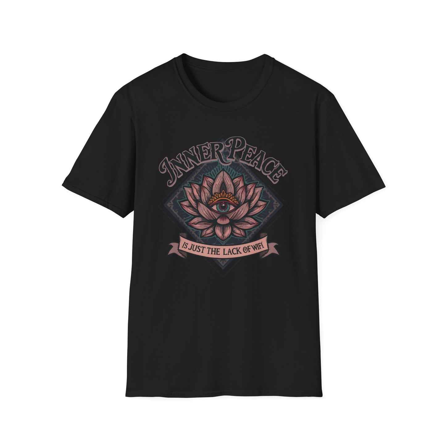 Inner Peace Is Just the Lack of WiFi graphic t-shirt mockup