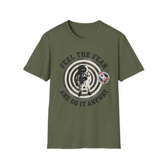 Feel the Fear and Do It Anyway graphic t-shirt mockup