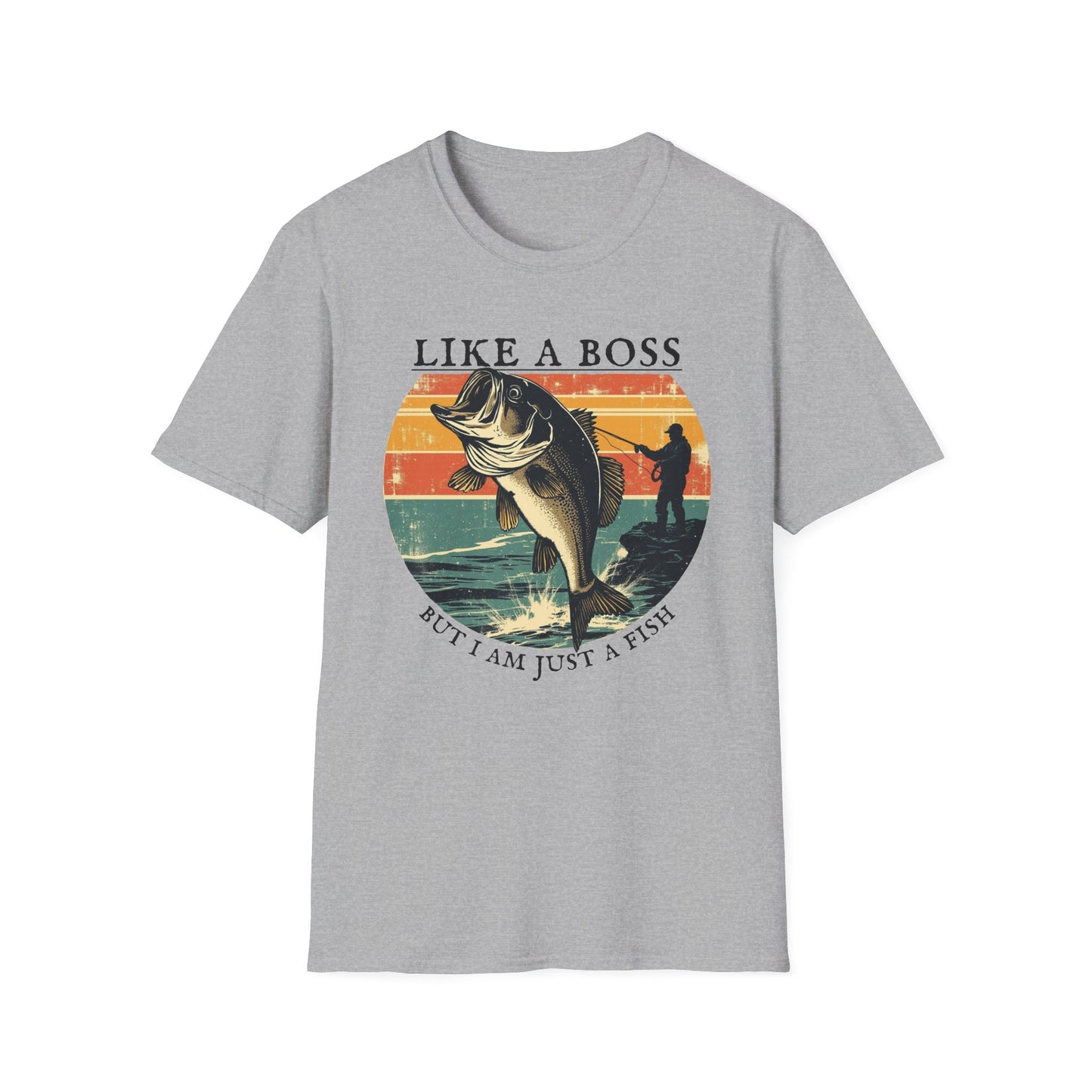 Like a Boss, But I Am Just a Fish graphic t-shirt mockup