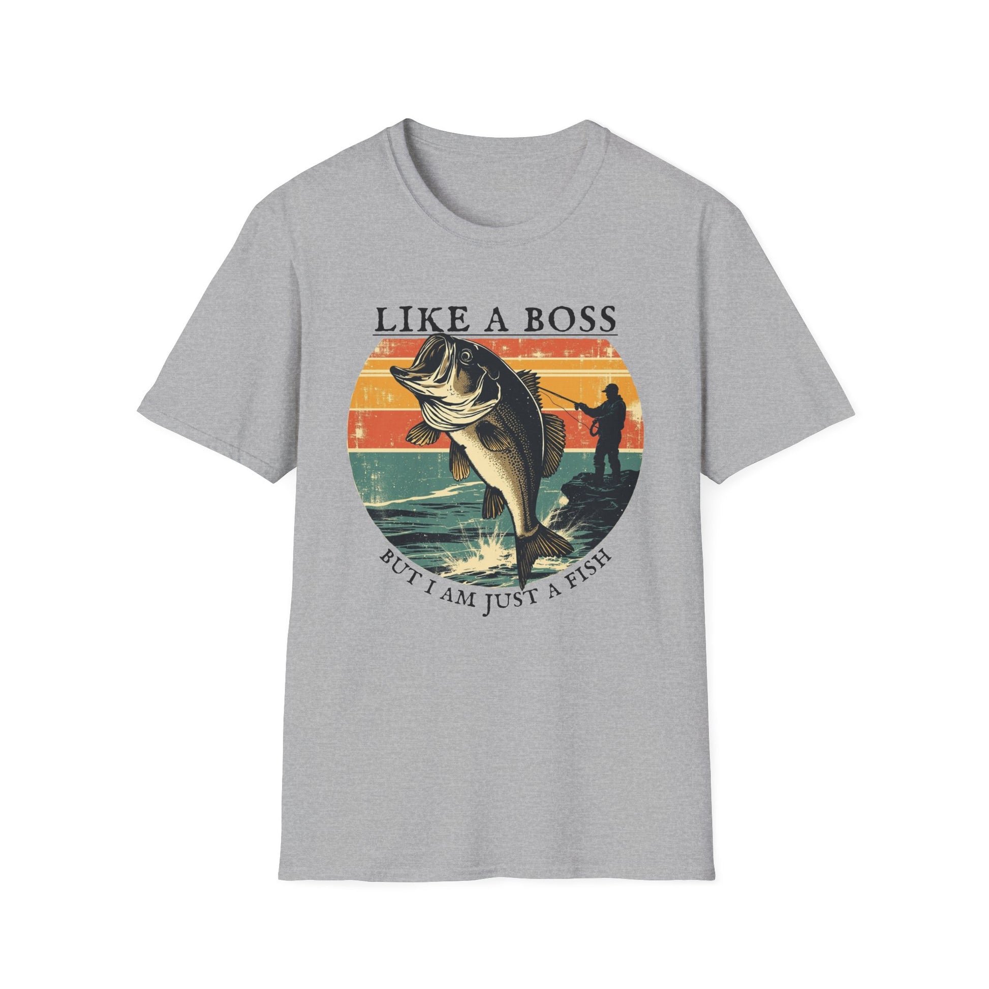 Like a Boss, But I Am Just a Fish graphic t-shirt mockup